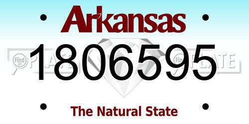1806595 Arkansas License Plate