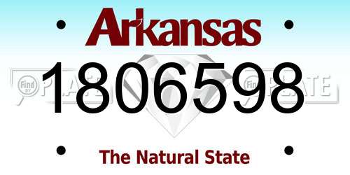 1806598 Arkansas License Plate