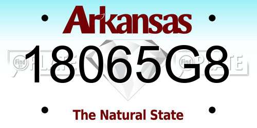 18065G8 Arkansas License Plate