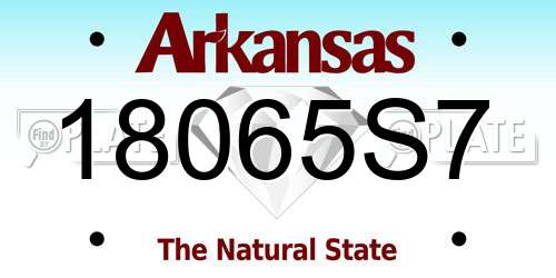 18065S7 Arkansas License Plate