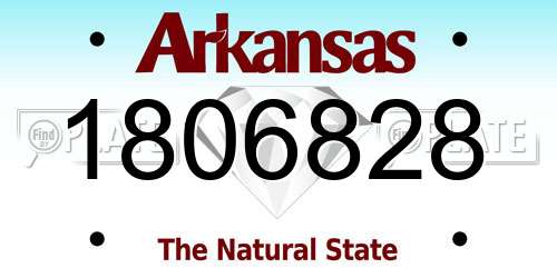 1806828 Arkansas License Plate