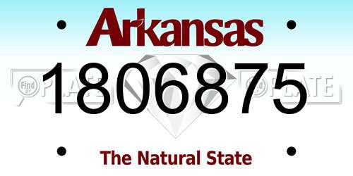 1806875 Arkansas License Plate