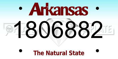 1806882 Arkansas License Plate