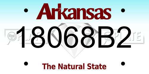 18068B2 Arkansas License Plate