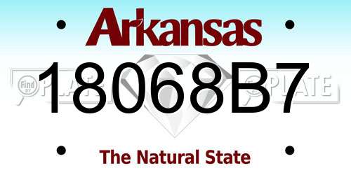 18068B7 Arkansas License Plate
