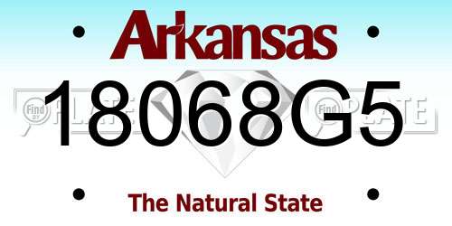 18068G5 Arkansas License Plate