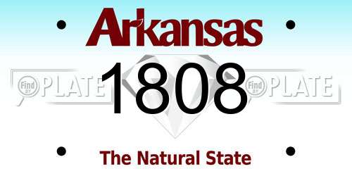 1808 Arkansas License Plate