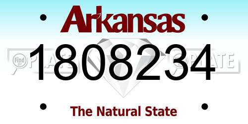 1808234 Arkansas License Plate