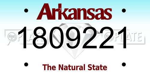 1809221 Arkansas License Plate