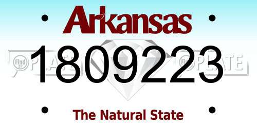 1809223 Arkansas License Plate