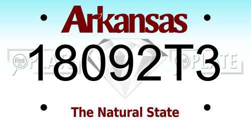 18092T3 Arkansas License Plate