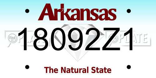 18092Z1 Arkansas License Plate