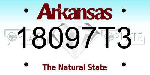 18097T3 Arkansas License Plate