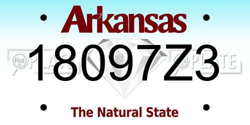 18097Z3 Arkansas License Plate