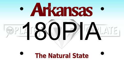 180PIA Arkansas License Plate