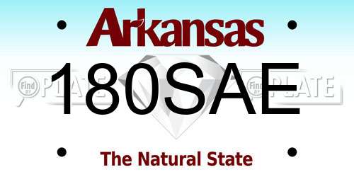 180SAE Arkansas License Plate