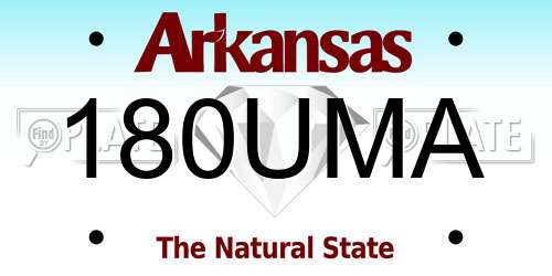 180UMA Arkansas License Plate