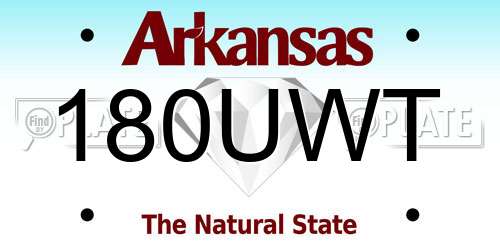 180UWT Arkansas License Plate