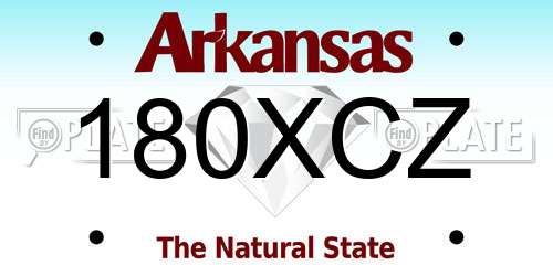 180XCZ Arkansas License Plate