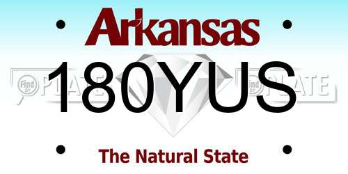 180YUS Arkansas License Plate