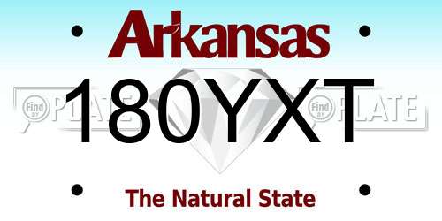 180YXT Arkansas License Plate