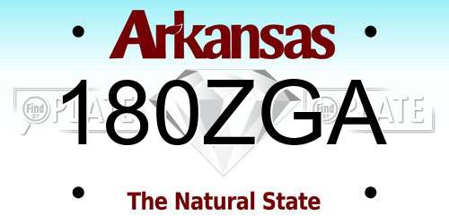 180ZGA Arkansas License Plate