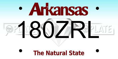 180ZRL Arkansas License Plate