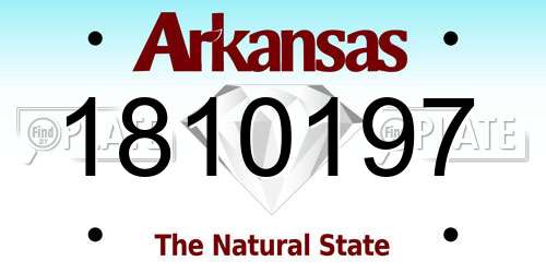 1810197 Arkansas License Plate