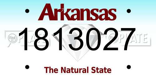1813027 Arkansas License Plate