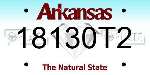 18130T2 Arkansas License Plate