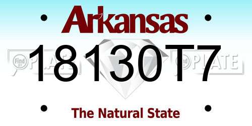 18130T7 Arkansas License Plate
