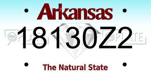 18130Z2 Arkansas License Plate