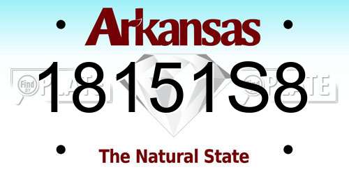 18151S8 Arkansas License Plate
