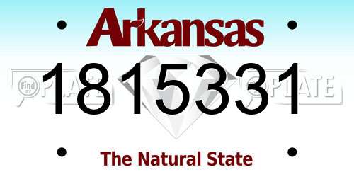 1815331 Arkansas License Plate