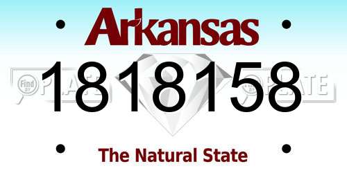 1818158 Arkansas License Plate