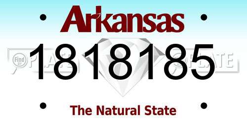 1818185 Arkansas License Plate