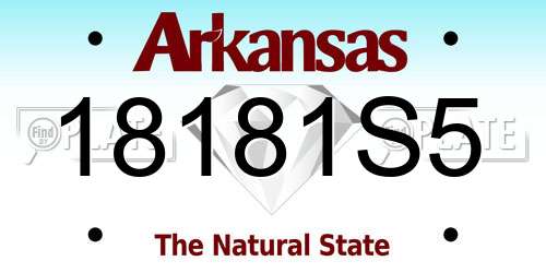 18181S5 Arkansas License Plate