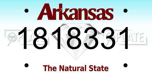 1818331 Arkansas License Plate