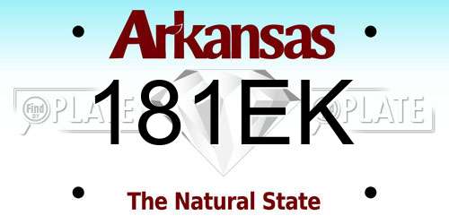 181EK Arkansas License Plate