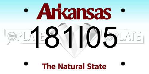 181I05 Arkansas License Plate