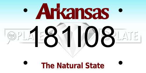 181I08 Arkansas License Plate
