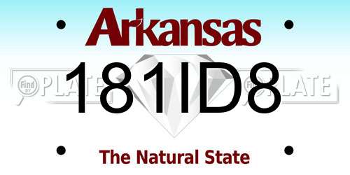181ID8 Arkansas License Plate