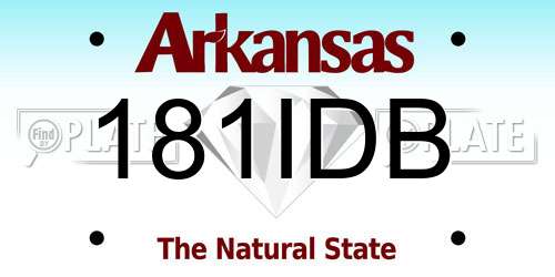 181IDB Arkansas License Plate