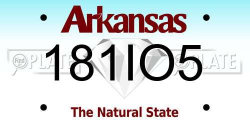 181IO5 Arkansas License Plate