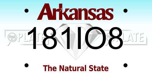 181IO8 Arkansas License Plate