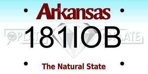 181IOB Arkansas License Plate