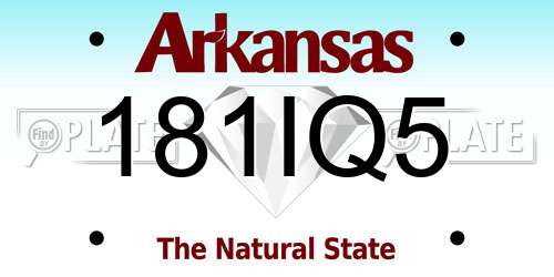 181IQ5 Arkansas License Plate