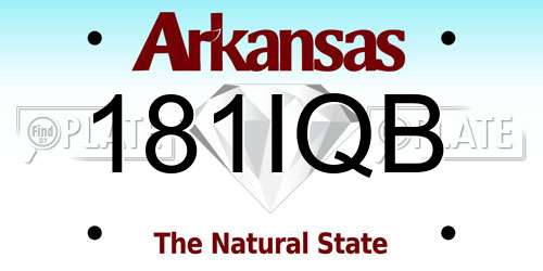 181IQB Arkansas License Plate