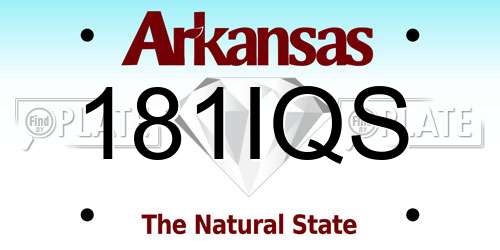 181IQS Arkansas License Plate