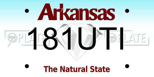 181UTI Arkansas License Plate